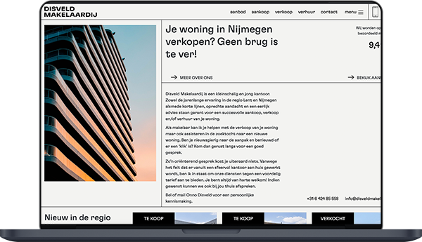 Disveld Makelaardij website voorbeeld